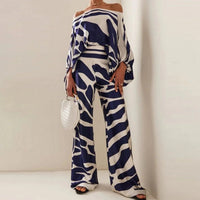 Hallie | Women's Off-the-Shoulder Wide Leg Pants Set
