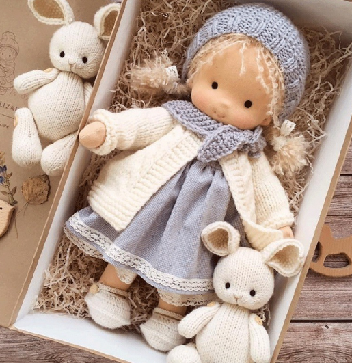 Handmade Waldorf Doll in Soft Fabric - Creative Toy for Children