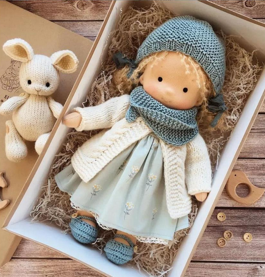 Handmade Waldorf Doll in Soft Fabric - Creative Toy for Children