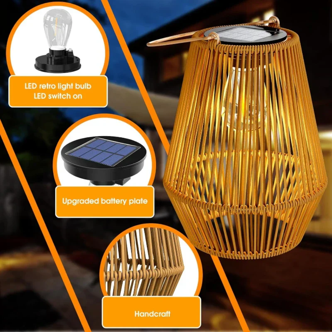 Handwoven Waterproof Solar Garden Lamp - SunWeave