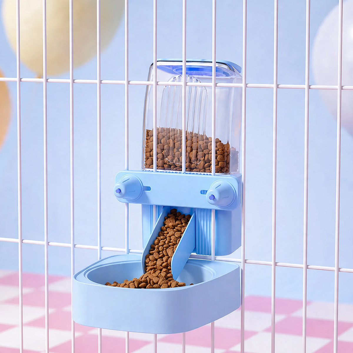 Hanging Water and Food Bowl Dispenser Made of HIPS Plastic