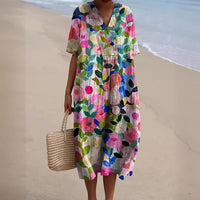 Wearclo | Women's Midi Dress with Floral Print
