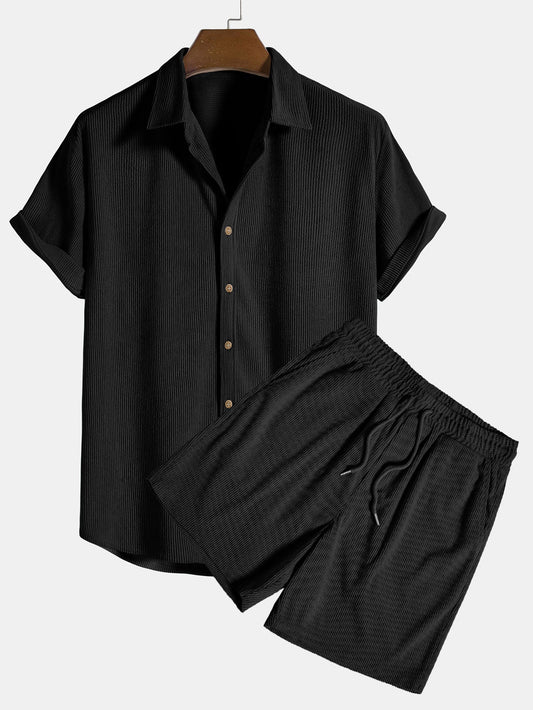 Image of Hayden | Men's Short Sleeve Shirt and Shorts Set