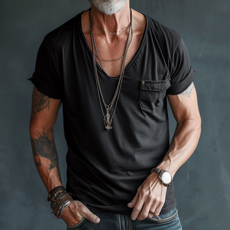 Image of Hayden | Men's V-Neck Pocket T-Shirt