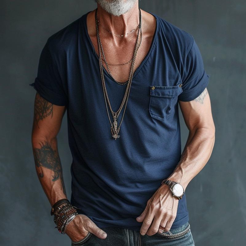 Image of Hayden | Men's V-Neck Pocket T-Shirt