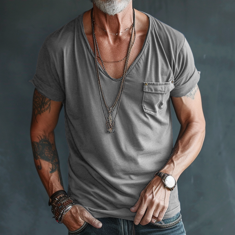 Image of Hayden | Men's V-Neck Pocket T-Shirt