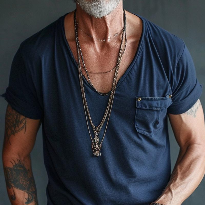 Image of Hayden | Men's V-Neck Pocket T-Shirt