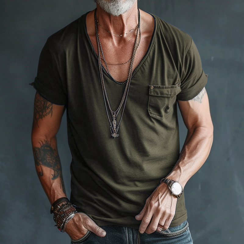 Image of Hayden | Men's V-Neck Pocket T-Shirt
