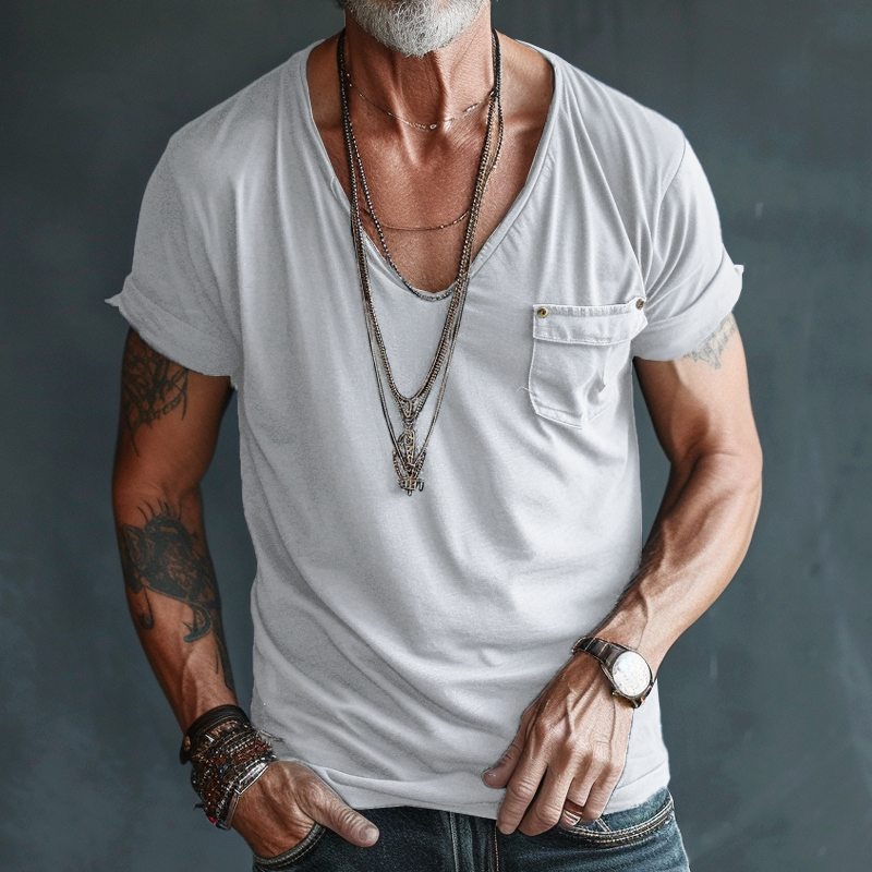 Image of Hayden | Men's V-Neck Pocket T-Shirt