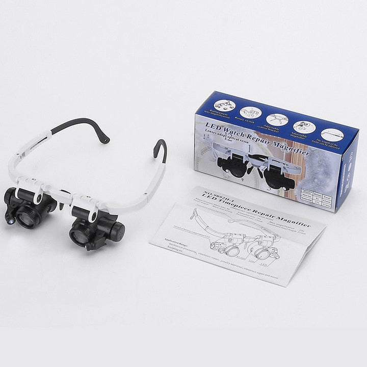 HD Magnifying Glasses with LED Light and Interchangeable Lenses - Optiview