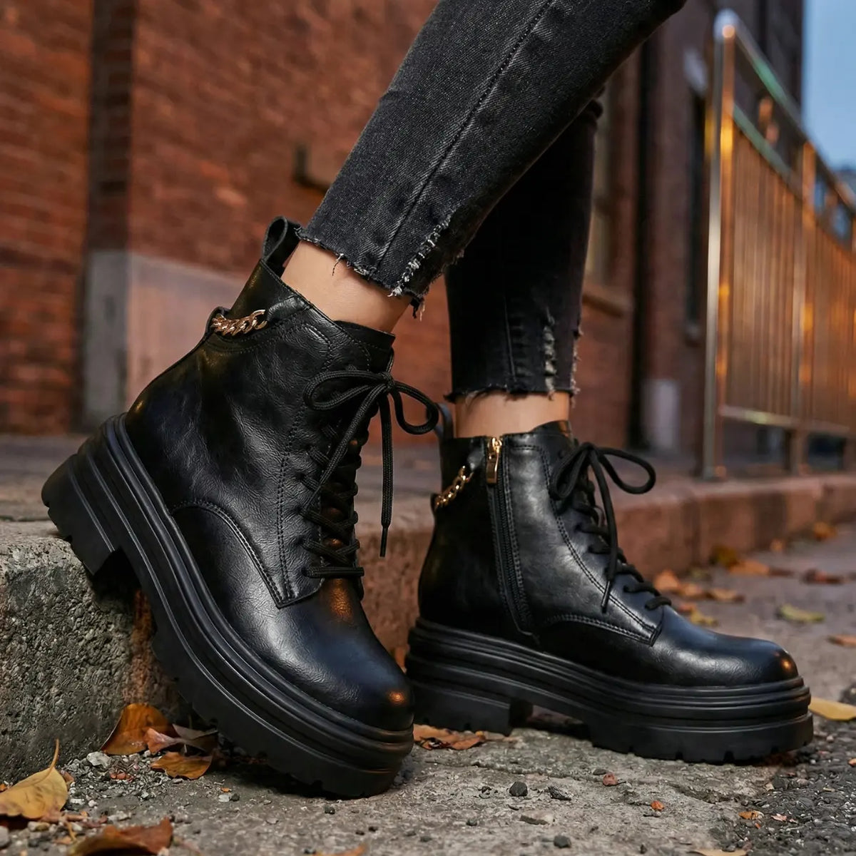 Height-Boost Combat Boots with 11 cm Hidden Elevation System