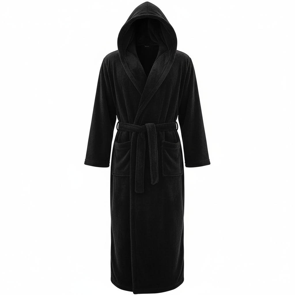 HoodedChill | Premium Men's Bathrobe with Hood | High-Loft Fleece for Maximum Thermal Insulation | Soft-Touch Finish | Ergonomic Fit & Durable Fiber Structure