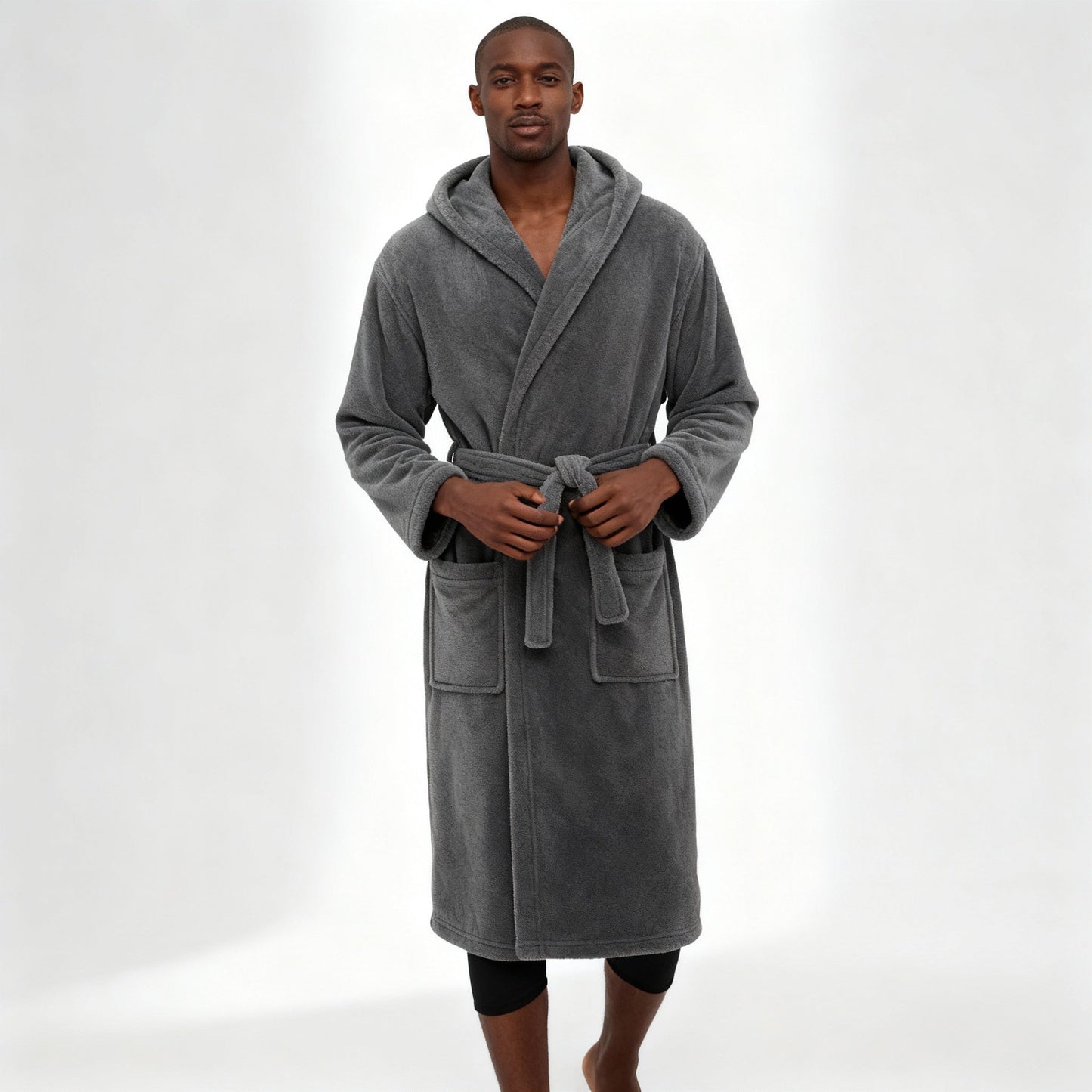 HoodedChill | Premium Men's Bathrobe with Hood | High-Loft Fleece for Maximum Thermal Insulation | Soft-Touch Finish | Ergonomic Fit & Durable Fiber Structure