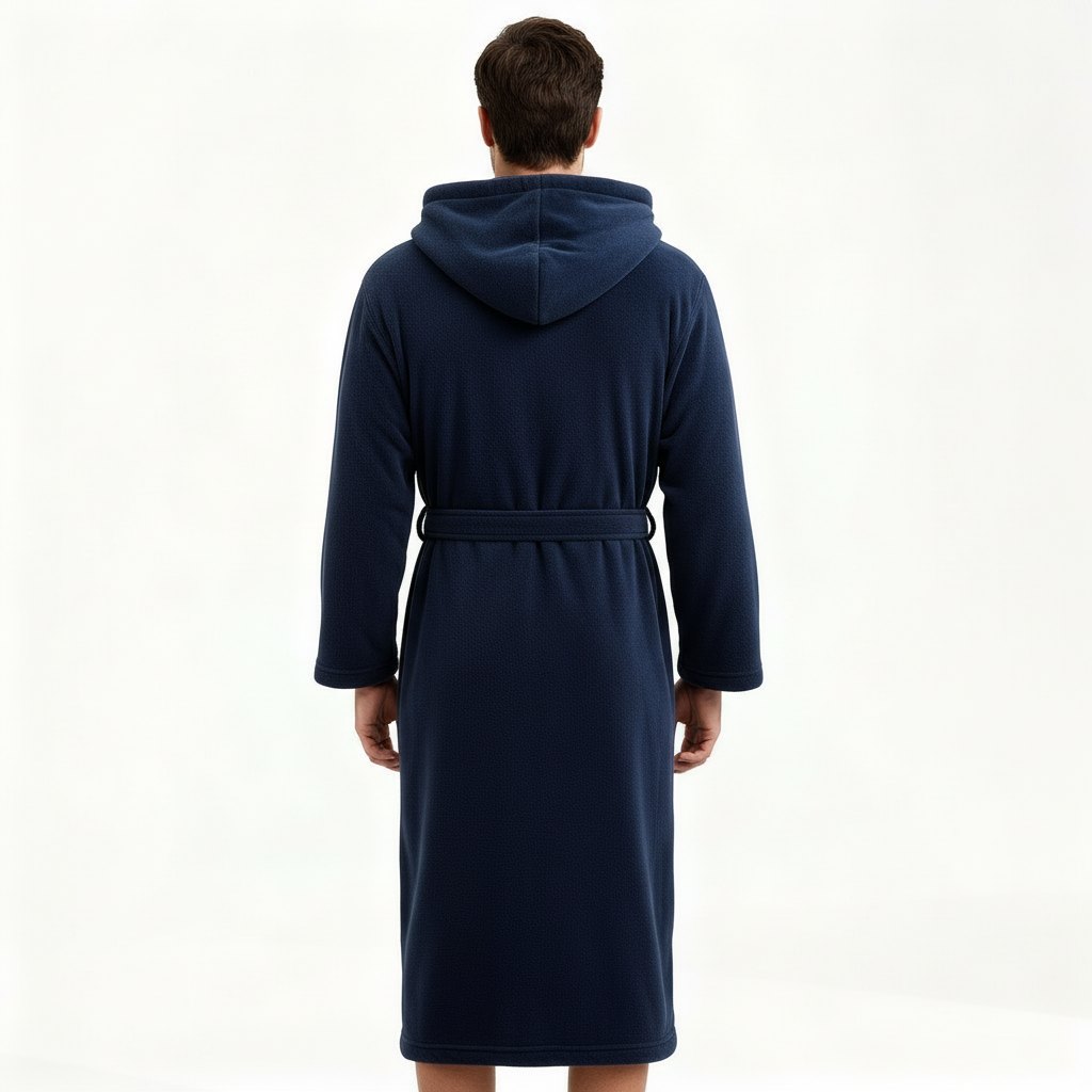 HoodedChill | Premium Men's Bathrobe with Hood | High-Loft Fleece for Maximum Thermal Insulation | Soft-Touch Finish | Ergonomic Fit & Durable Fiber Structure