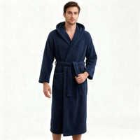 HoodedChill Men's Hooded Bathrobe | Premium High-Loft Fleece Robe for Thermal Comfort