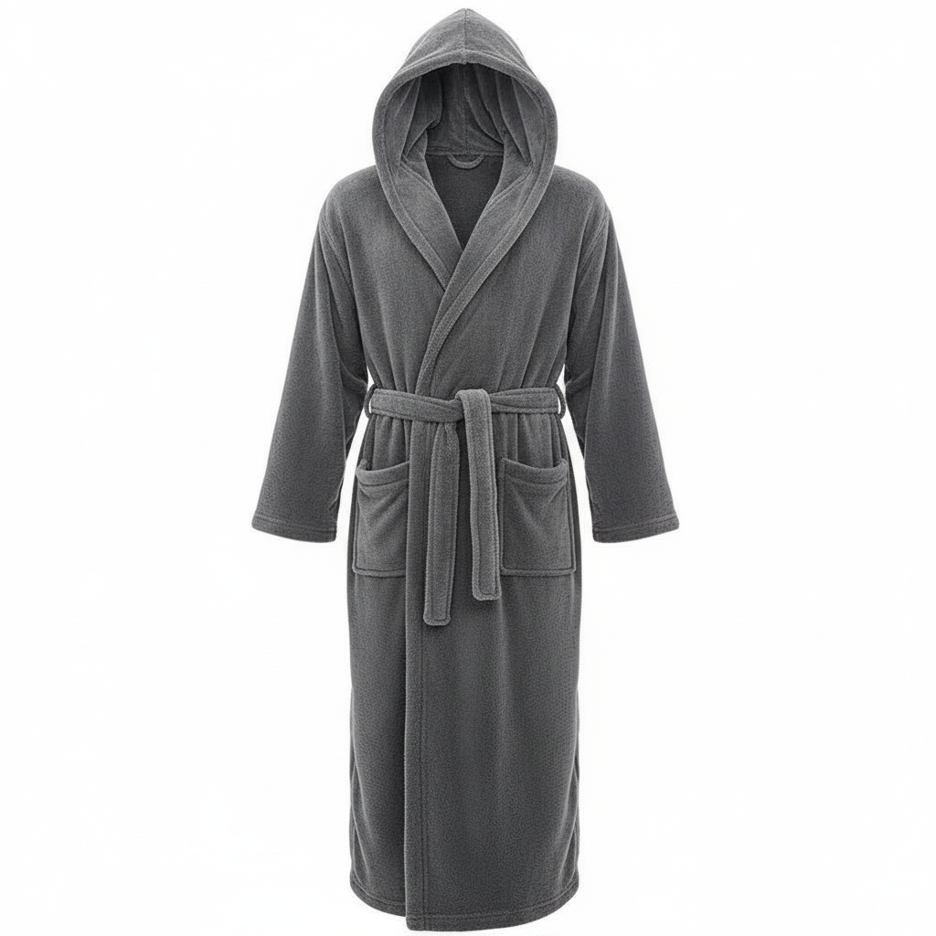 HoodedChill | Premium Men's Bathrobe with Hood | High-Loft Fleece for Maximum Thermal Insulation | Soft-Touch Finish | Ergonomic Fit & Durable Fiber Structure