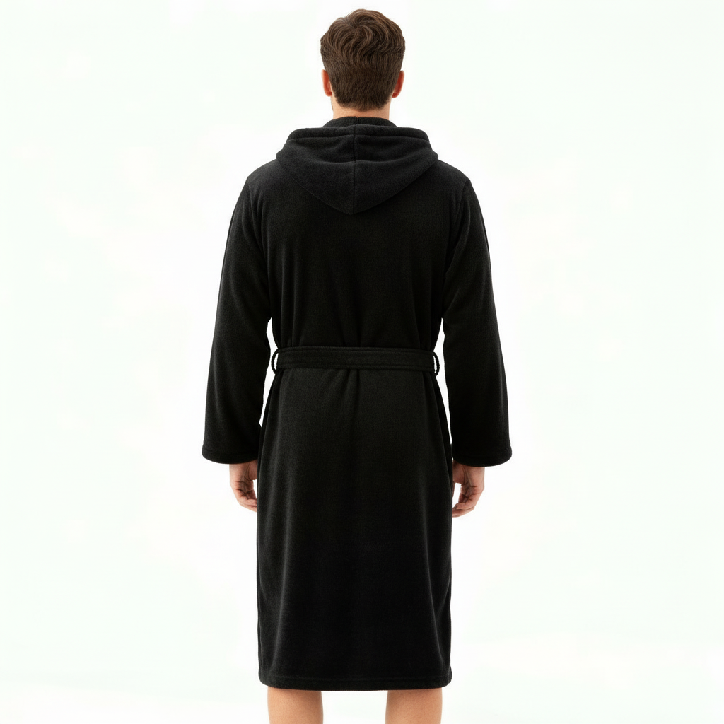 HoodedChill | Premium Men's Bathrobe with Hood | High-Loft Fleece for Maximum Thermal Insulation | Soft-Touch Finish | Ergonomic Fit & Durable Fiber Structure