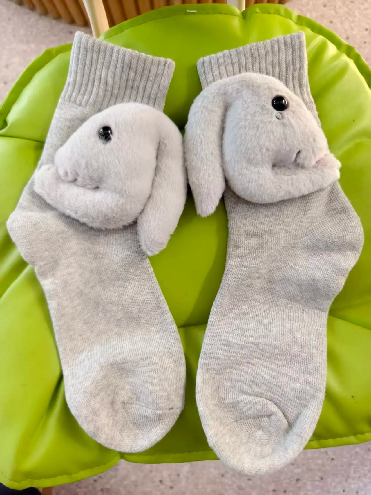 HUGFOOT – Cozy House Socks with Cute 3D Animal Accent & Secure Non-Slip Sole