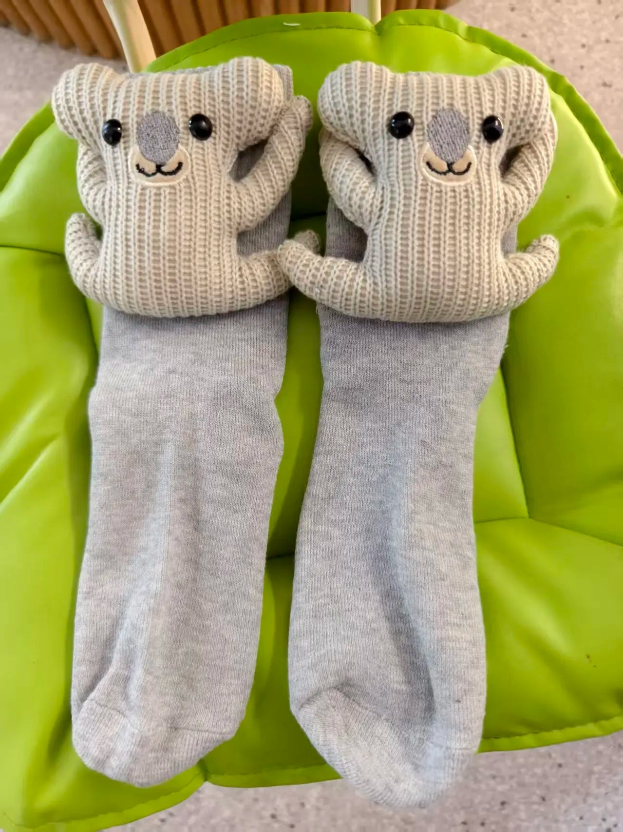 HUGFOOT – Cozy House Socks with Cute 3D Animal Accent & Secure Non-Slip Sole