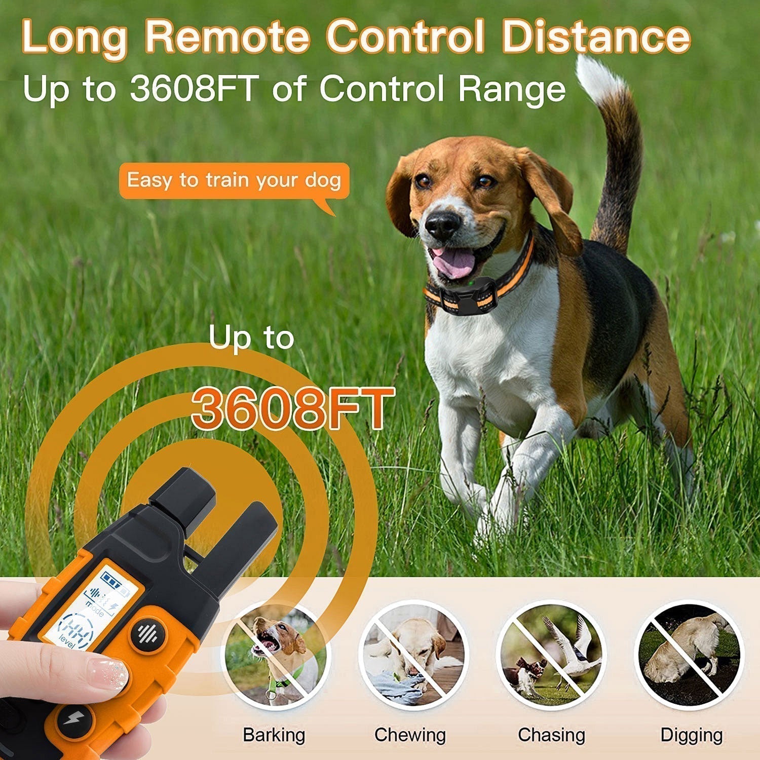 HydraPaw Pro Waterproof Remote Dog Training Collar Outdoor
