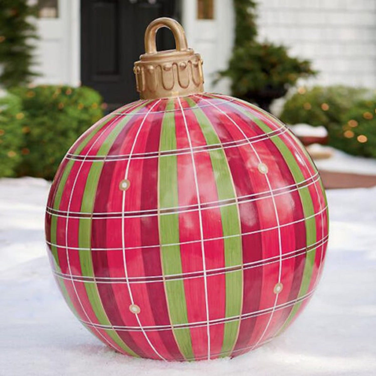 Inflatable Christmas Bauble with Snowflake Pattern