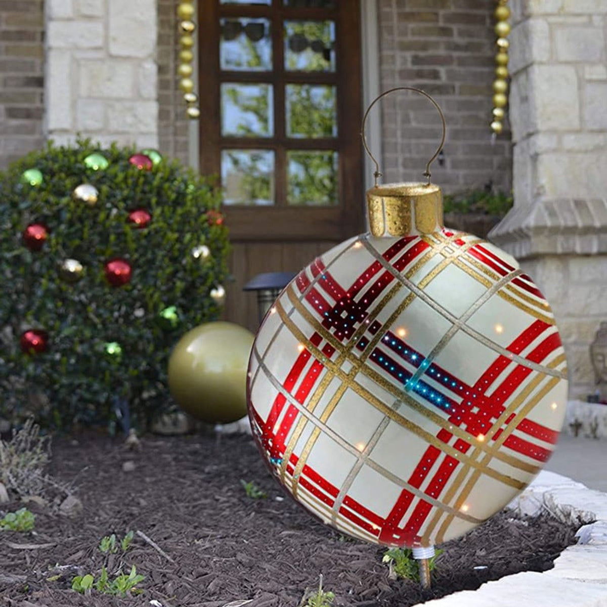 Inflatable Christmas Bauble with Snowflake Pattern