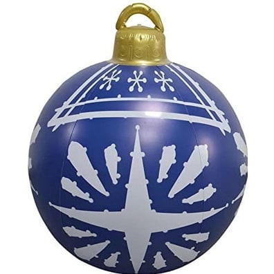 Inflatable Christmas Bauble with Snowflake Pattern