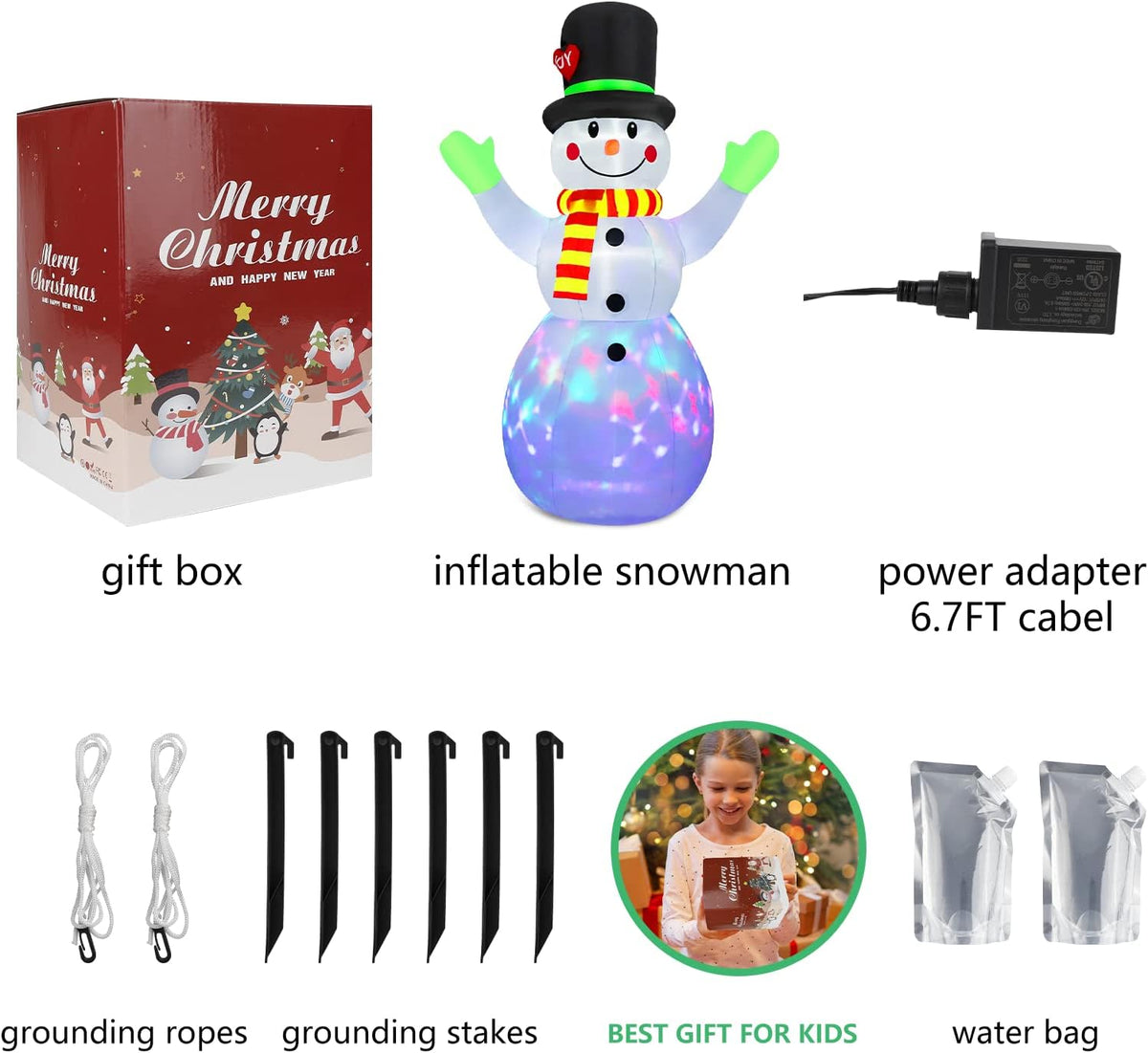 Inflatable Light-Up Snowman