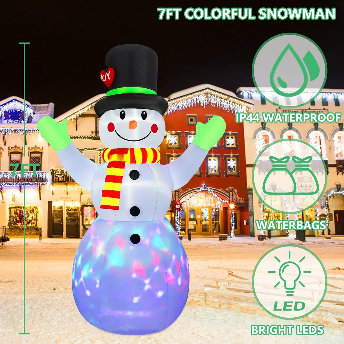 Inflatable Light-Up Snowman