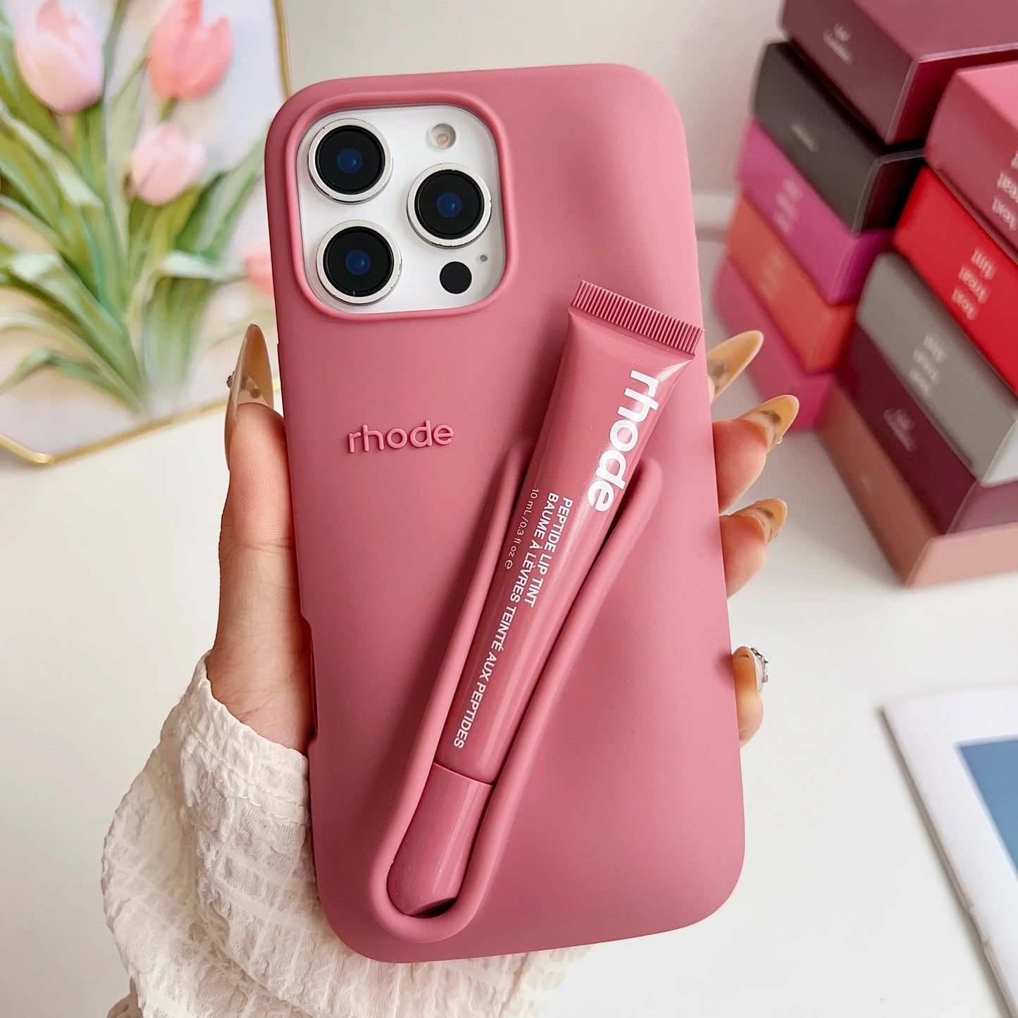 iPhone Case with Lip Gloss Set for iPhone 13-17