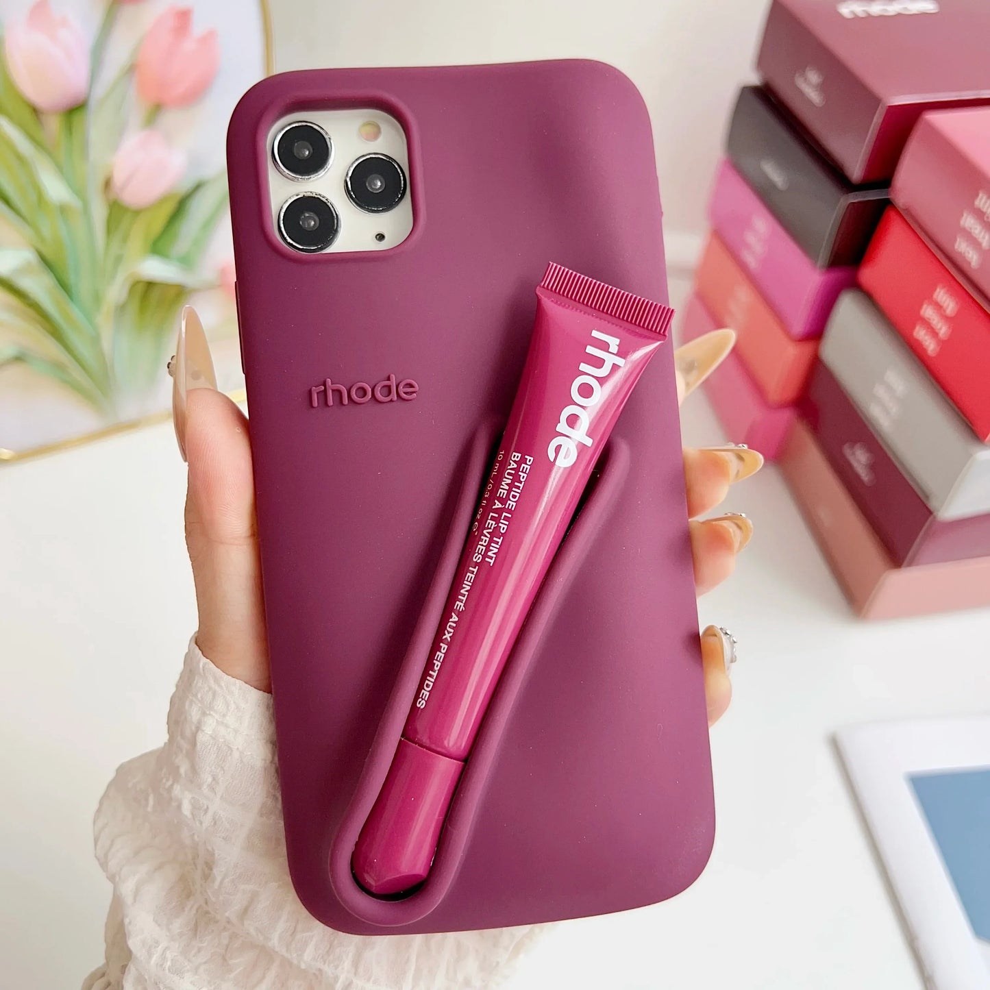 iPhone Case with Lip Gloss Set for iPhone 13-17