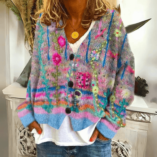 Image of Jocelyn | Women's Floral Button-Front Cardigan