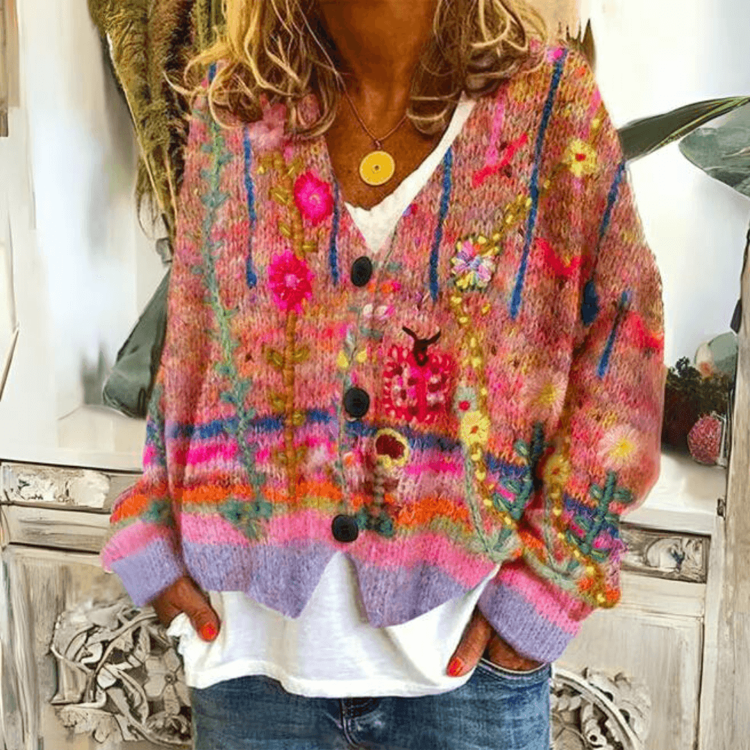 Image of Jocelyn | Women's Floral Button-Front Cardigan