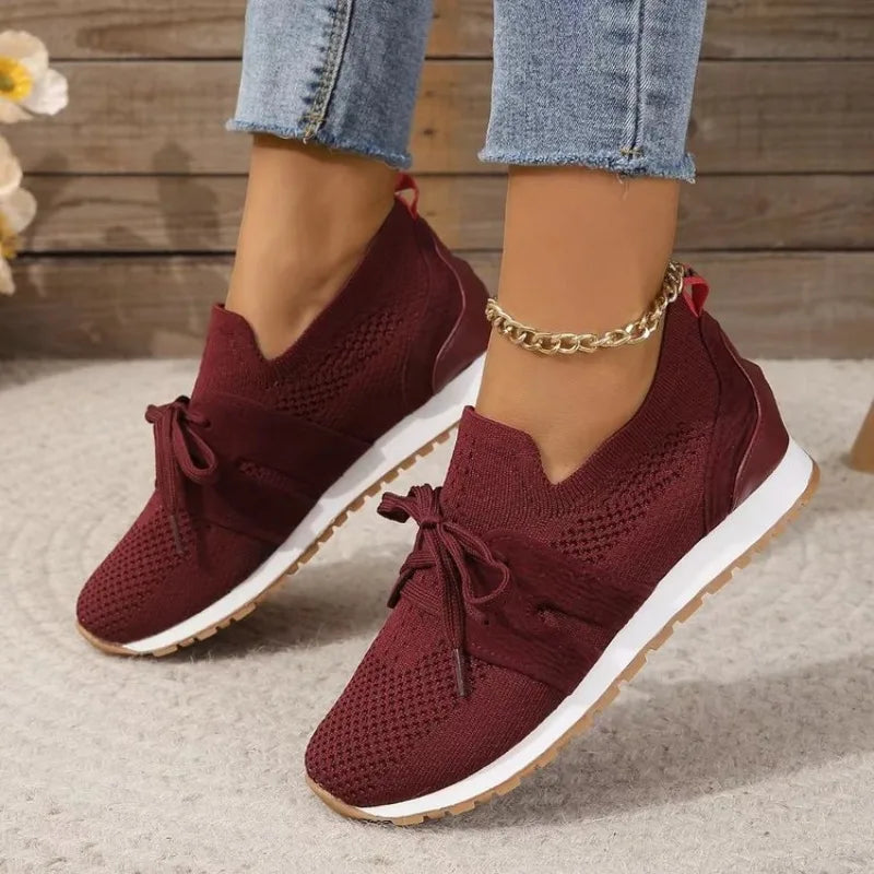 Image of Judith | Women's Lace-Up Knit Sneakers