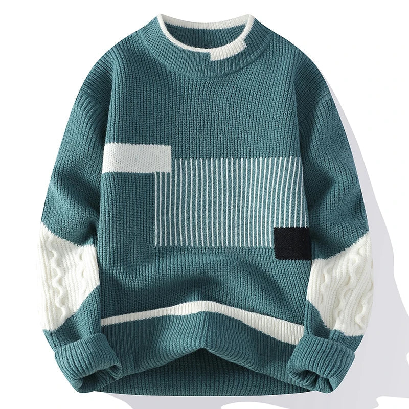 Image of Keith | Unisex Patchwork Knitted Sweater