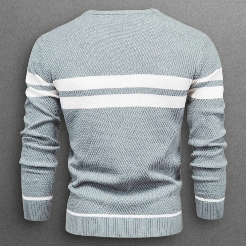 Image of Ken | Men's Striped Crew Neck Sweater