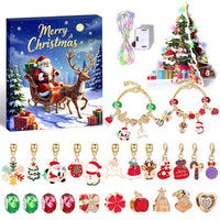 Kids' 24-Day Christmas Countdown Bracelet Advent Calendar with Colorful Crystals in a Gift Box