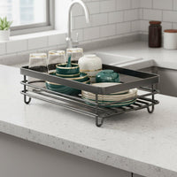 KITCHENFORM – Foldable stainless steel dish rack, space-saving design for modern kitchens