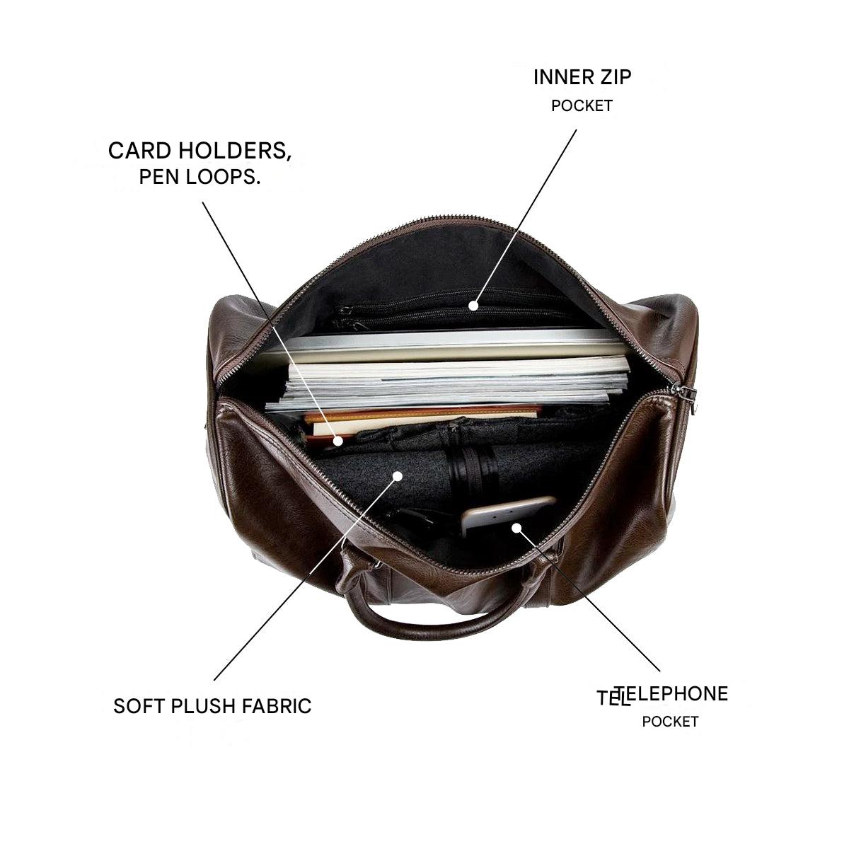 Large-Capacity Leather Travel Duffel – Lightweight & Durable Carry-On Bag