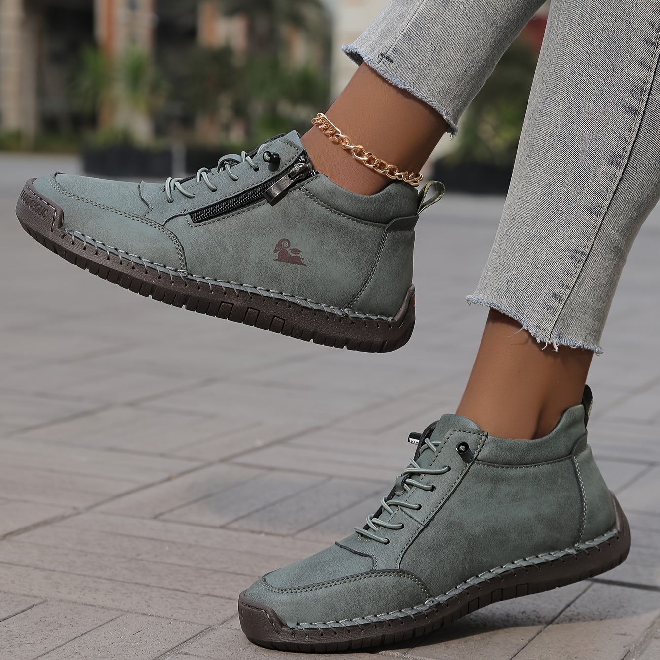 Image of LaVonda | Women's Lace-Up Zipper Ankle Boots