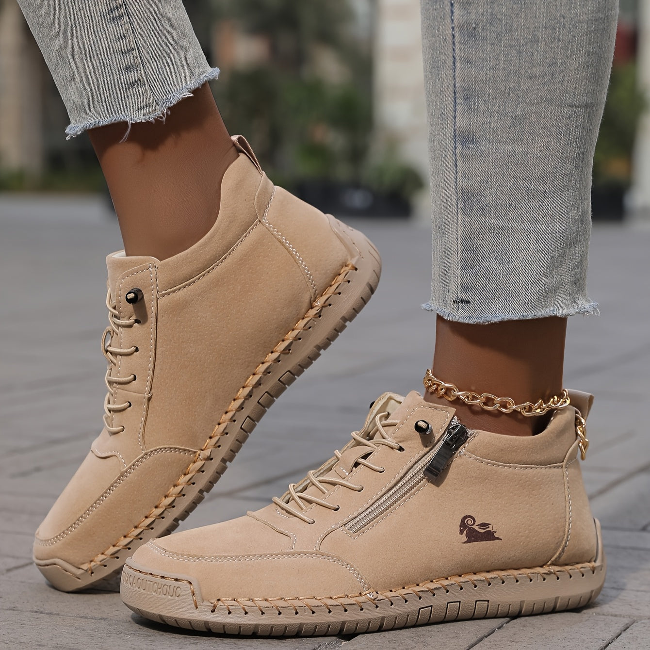 Image of LaVonda | Women's Lace-Up Zipper Ankle Boots