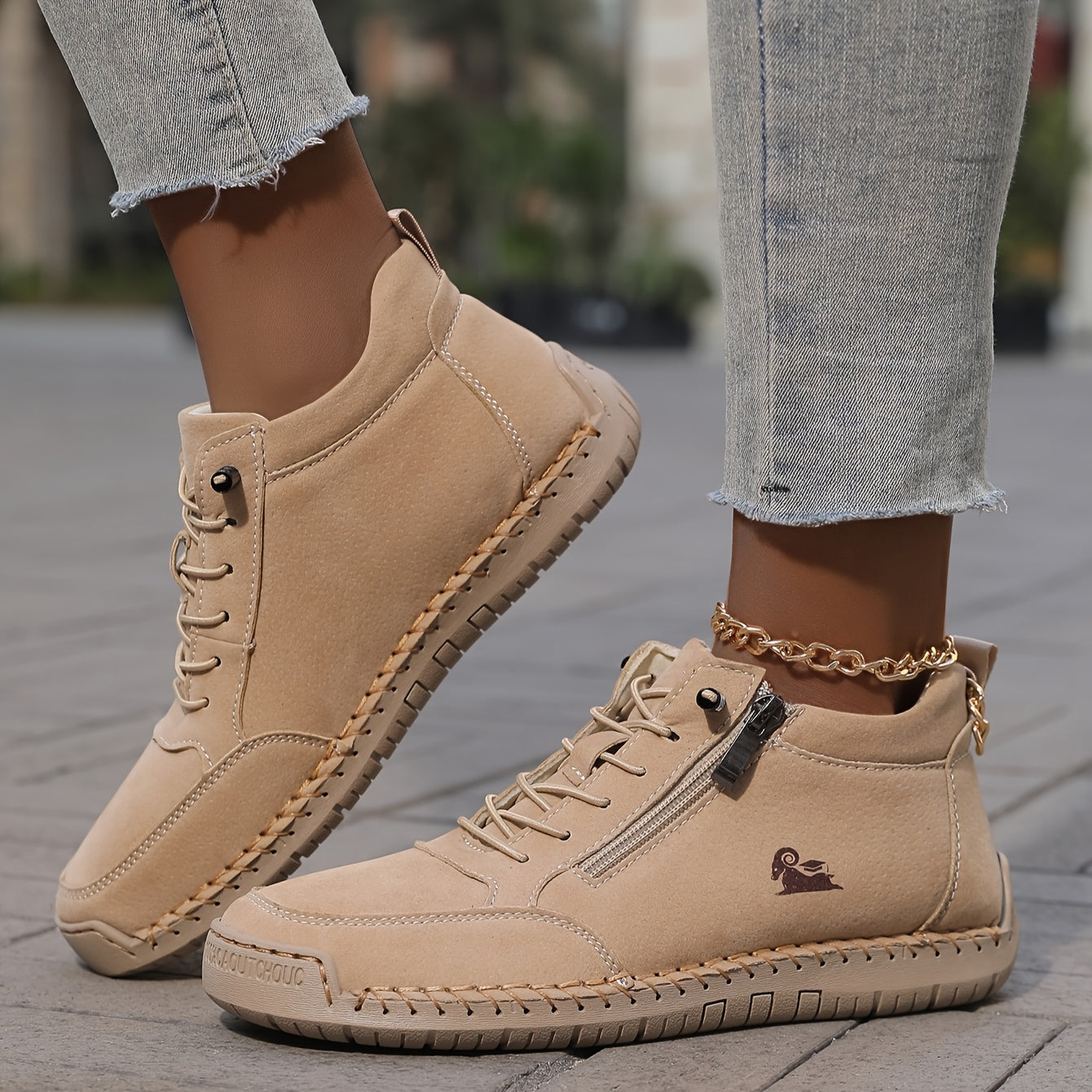 Image of LaVonda | Women's Lace-Up Zipper Ankle Boots