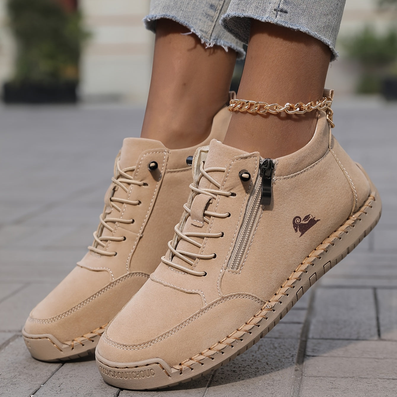 Image of LaVonda | Women's Lace-Up Zipper Ankle Boots