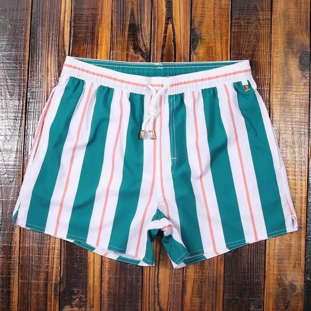 Image of Lawrence | Men's Striped Drawstring Swim Shorts