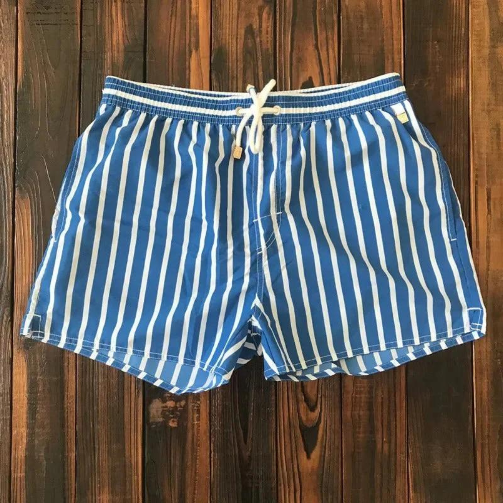 Image of Lawrence | Men's Striped Drawstring Swim Shorts