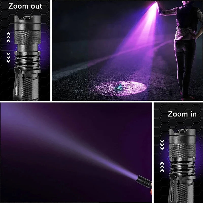 LED UV FLASHLIGHT - ULTRAVIOLET INSPECTION LAMP FOR PET URINE SPOTS AND STAIN DETECTION