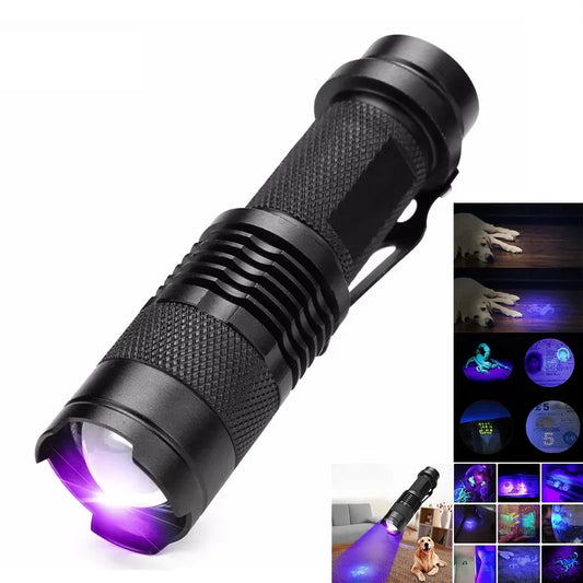 LED UV FLASHLIGHT - ULTRAVIOLET INSPECTION LAMP FOR PET URINE SPOTS AND STAIN DETECTION