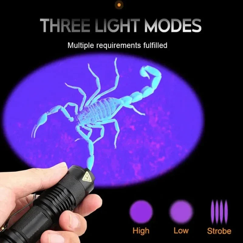 LED UV FLASHLIGHT - ULTRAVIOLET INSPECTION LAMP FOR PET URINE SPOTS AND STAIN DETECTION
