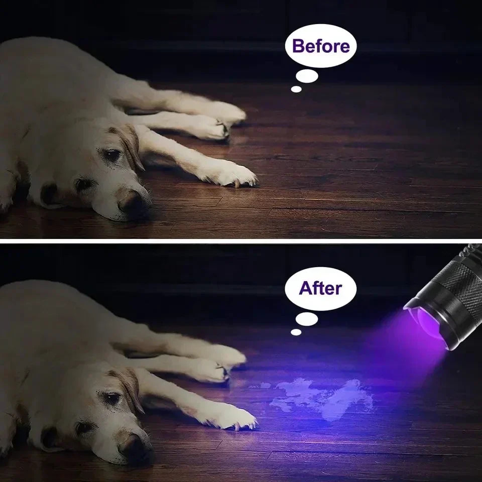 LED UV FLASHLIGHT - ULTRAVIOLET INSPECTION LAMP FOR PET URINE SPOTS AND STAIN DETECTION