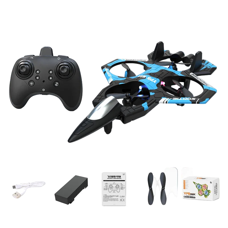 Lightweight RC Plane with Gyroscopic Stabilization and LED Lights – Ideal for Beginners and Kids
